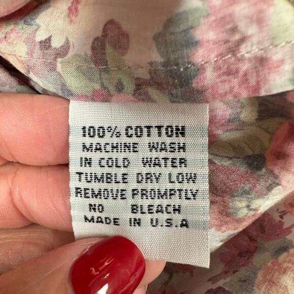 MONA THALHEIMER Women Floral Button Down Cotton Shirt Career Top Size XS USA - Picture 7 of 7